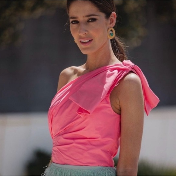 ZARA TAFFETA BOW TOP - Picture 2 of 9